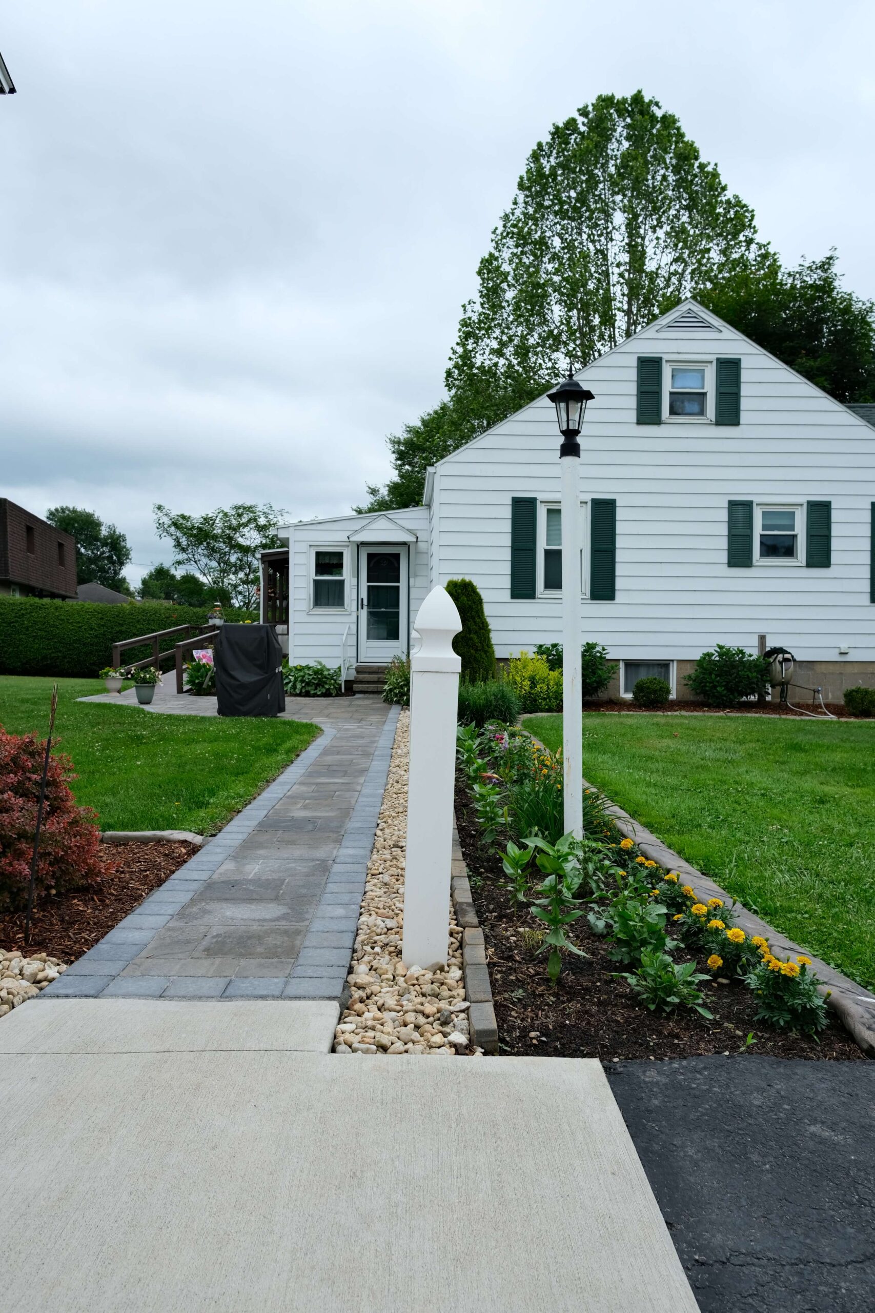Golden brick walkway